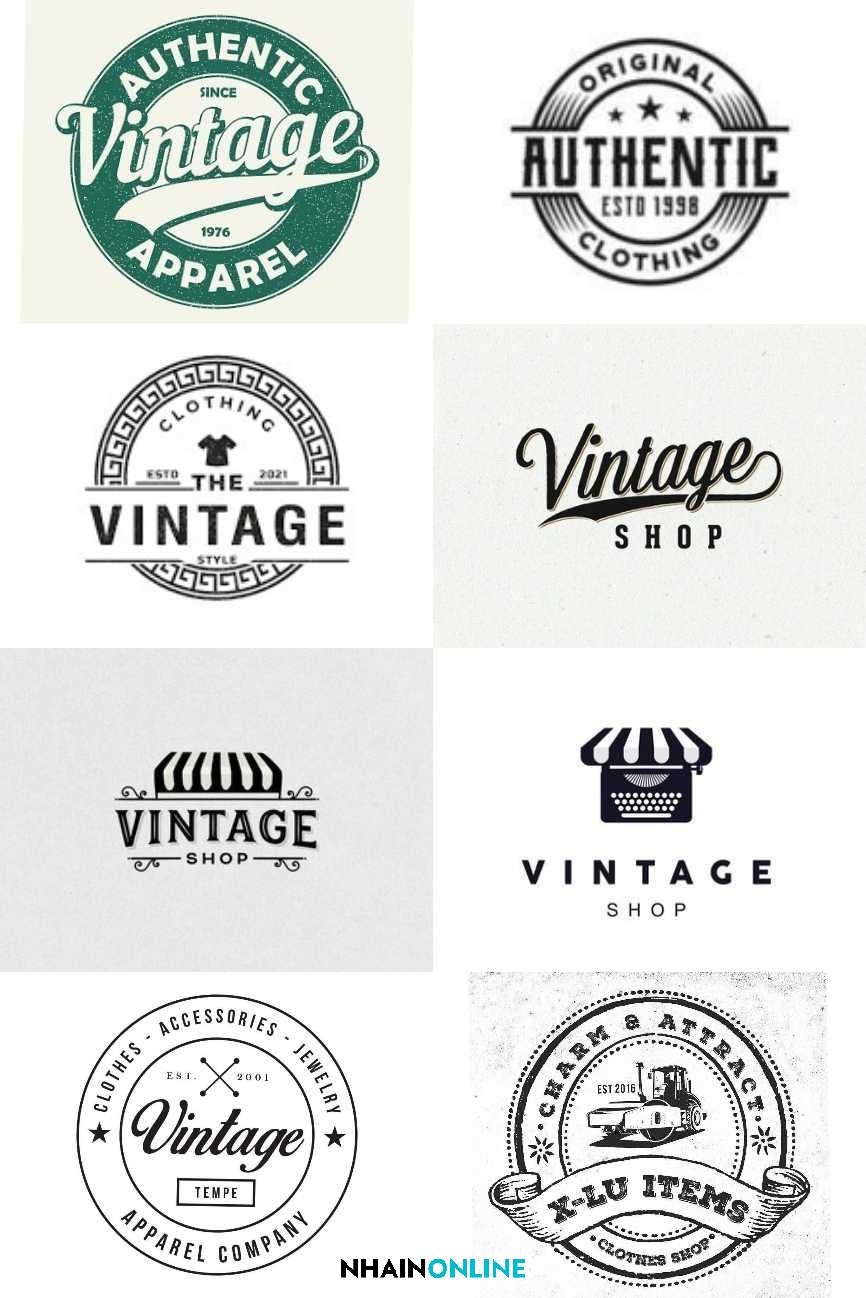 cac mau logo shop vintage dep